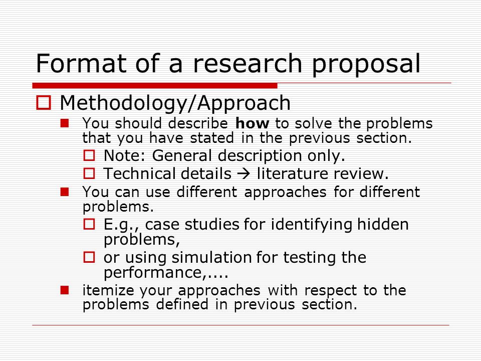Methods section of research proposal